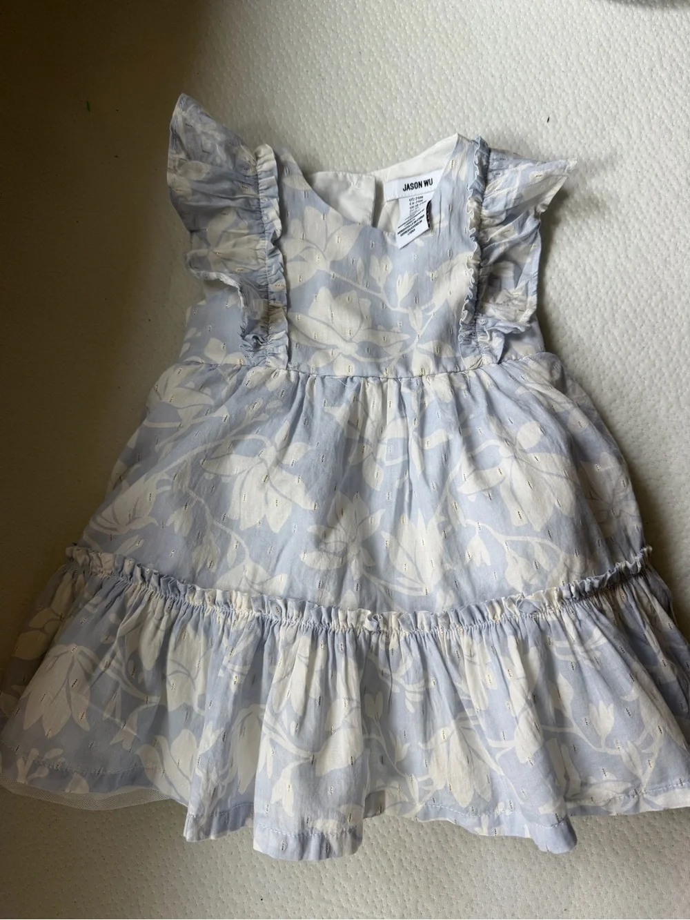 Jason WU. Beautiful Light Blue Floral Ruffle Baby Dress size 24 months